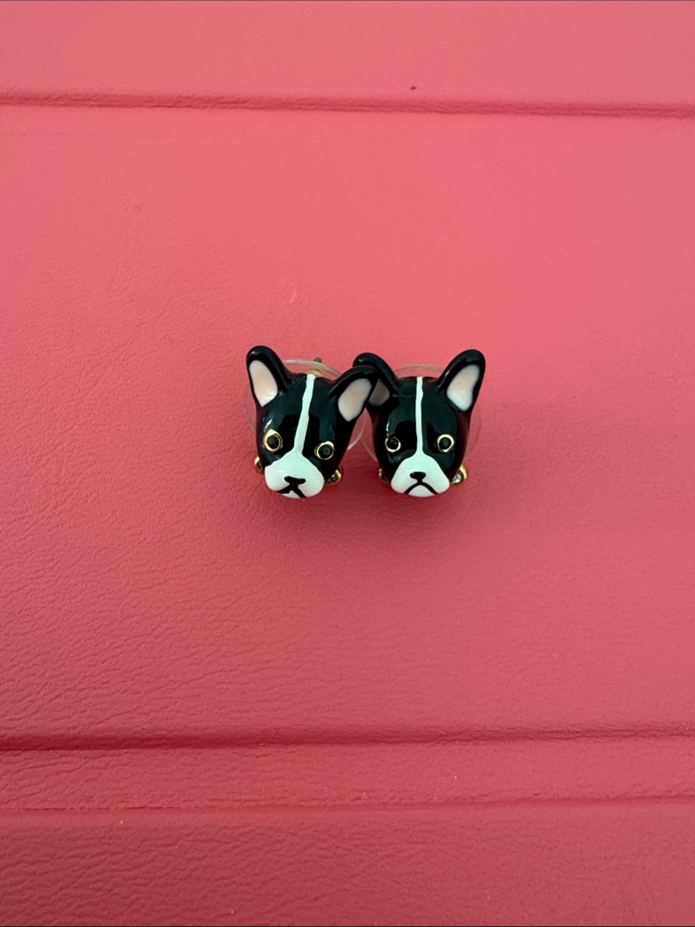 Kate Spade French Bulldog earrings - Picture 2 of 3